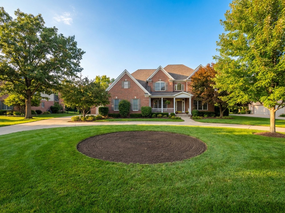 Stump grinding and clean yard after professional tree removal in Nashville